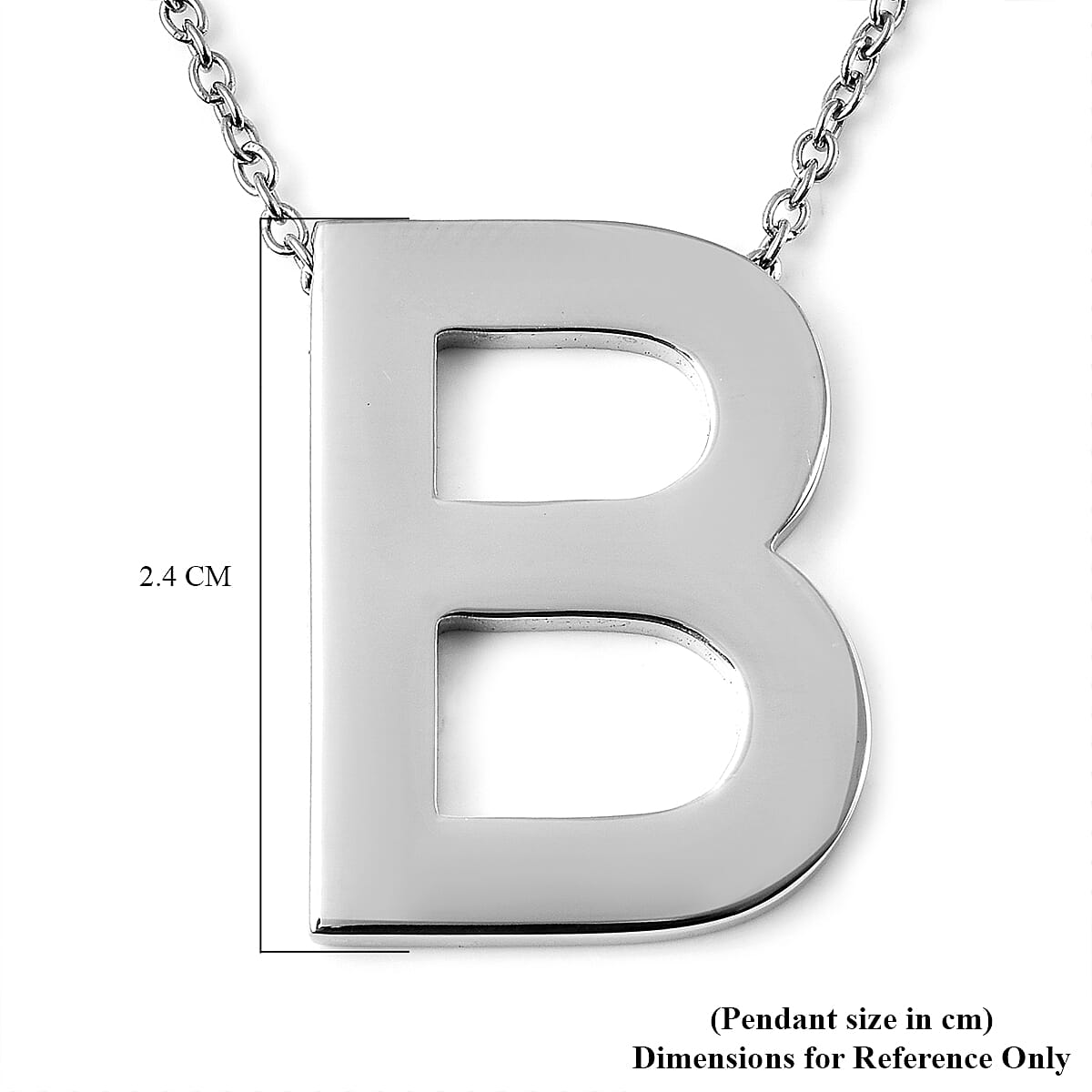 Initial B Necklace (Size - 20) in Stainless Steel
