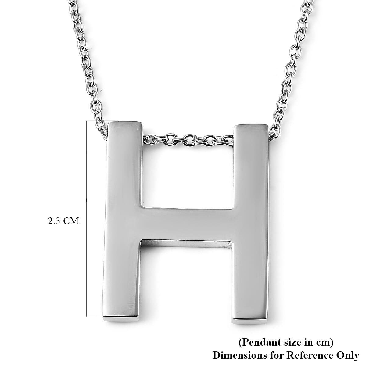 Initial H Necklace (Size - 20) in Stainless Steel