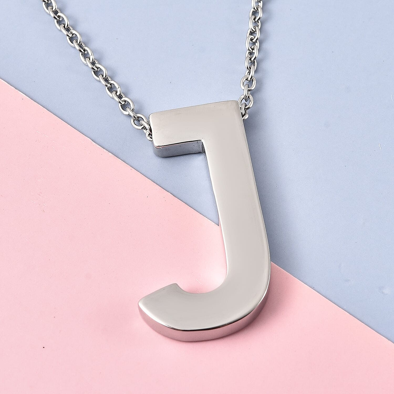 Initial J Necklace (Size - 20) in Stainless Steel