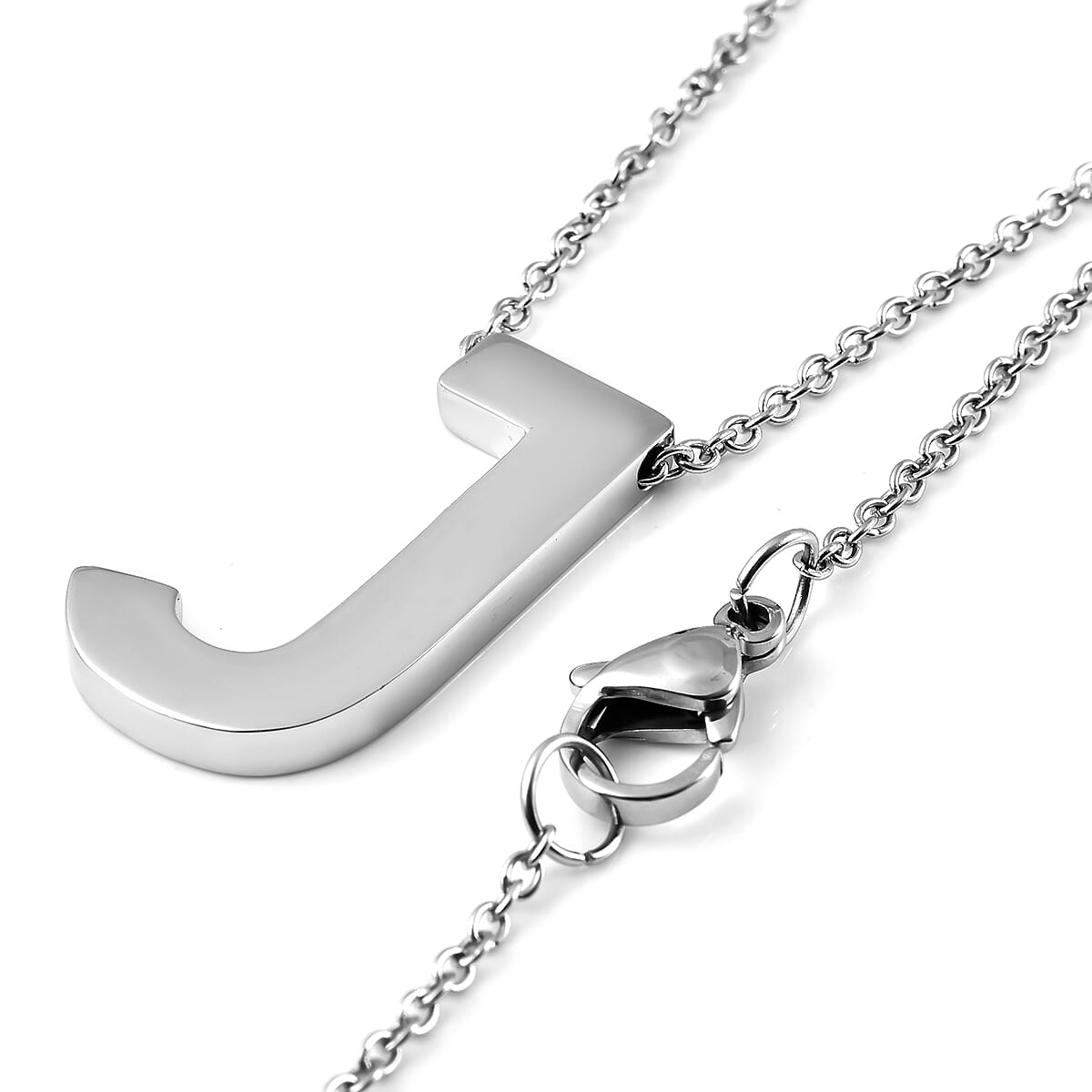 Initial J Necklace (Size - 20) in Stainless Steel