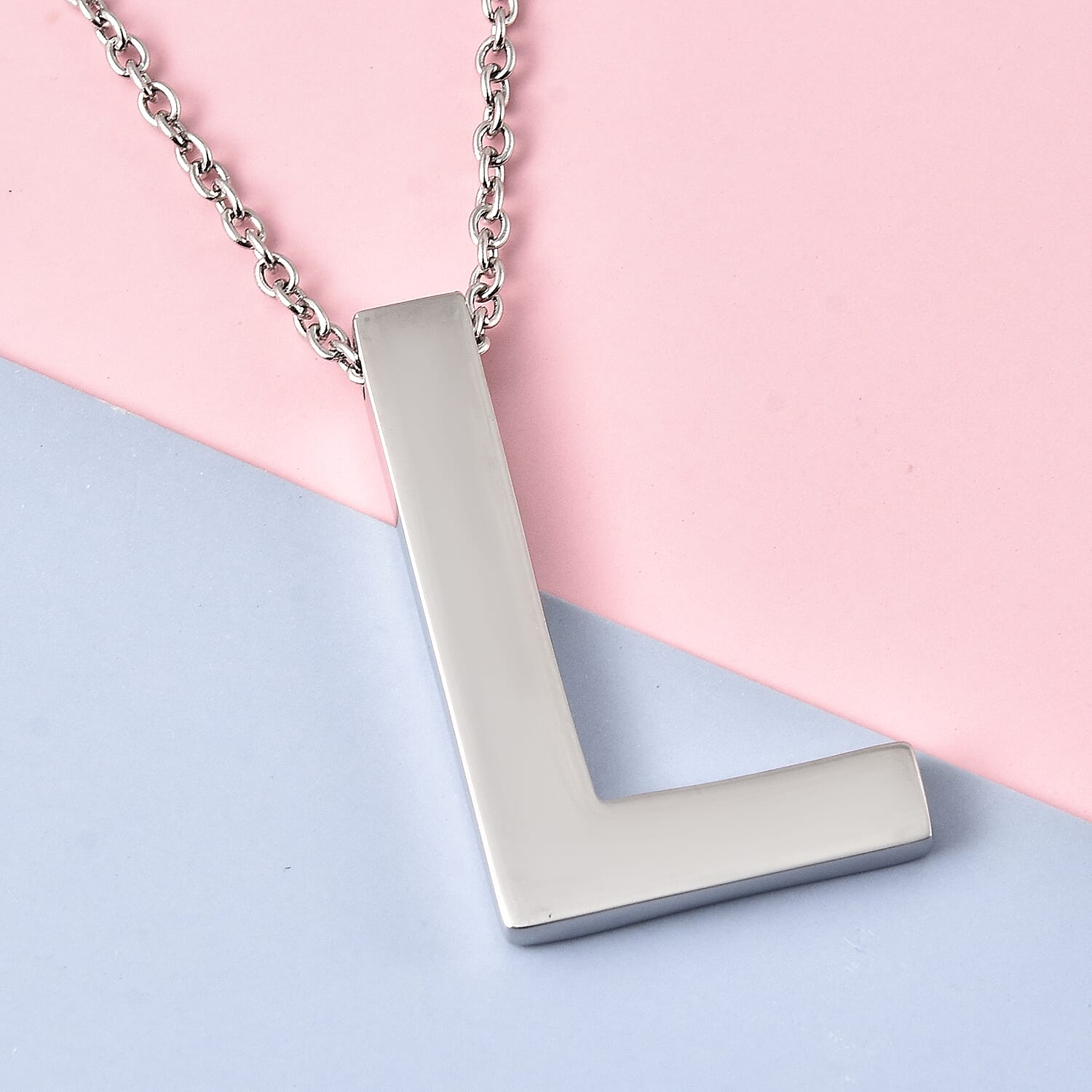 Initial L Necklace (Size - 20) in Stainless Steel
