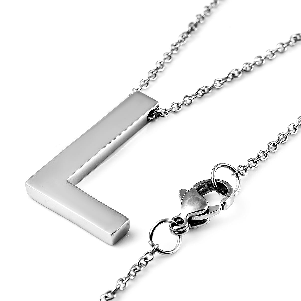 Initial L Necklace (Size - 20) in Stainless Steel