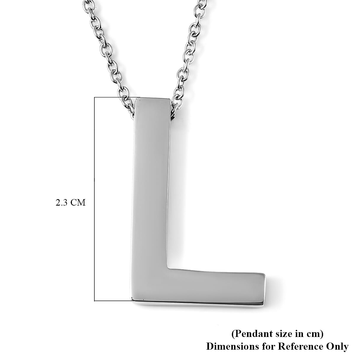 Initial L Necklace (Size - 20) in Stainless Steel