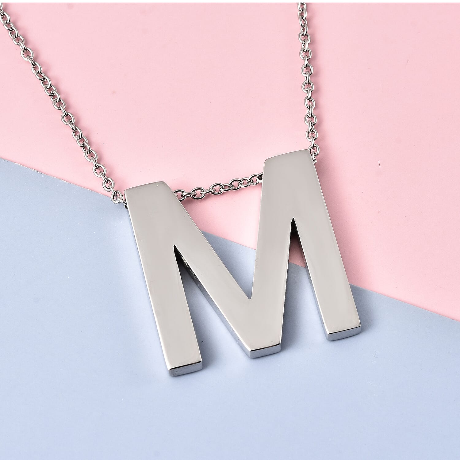 Initial M Necklace (Size - 20) in Stainless Steel