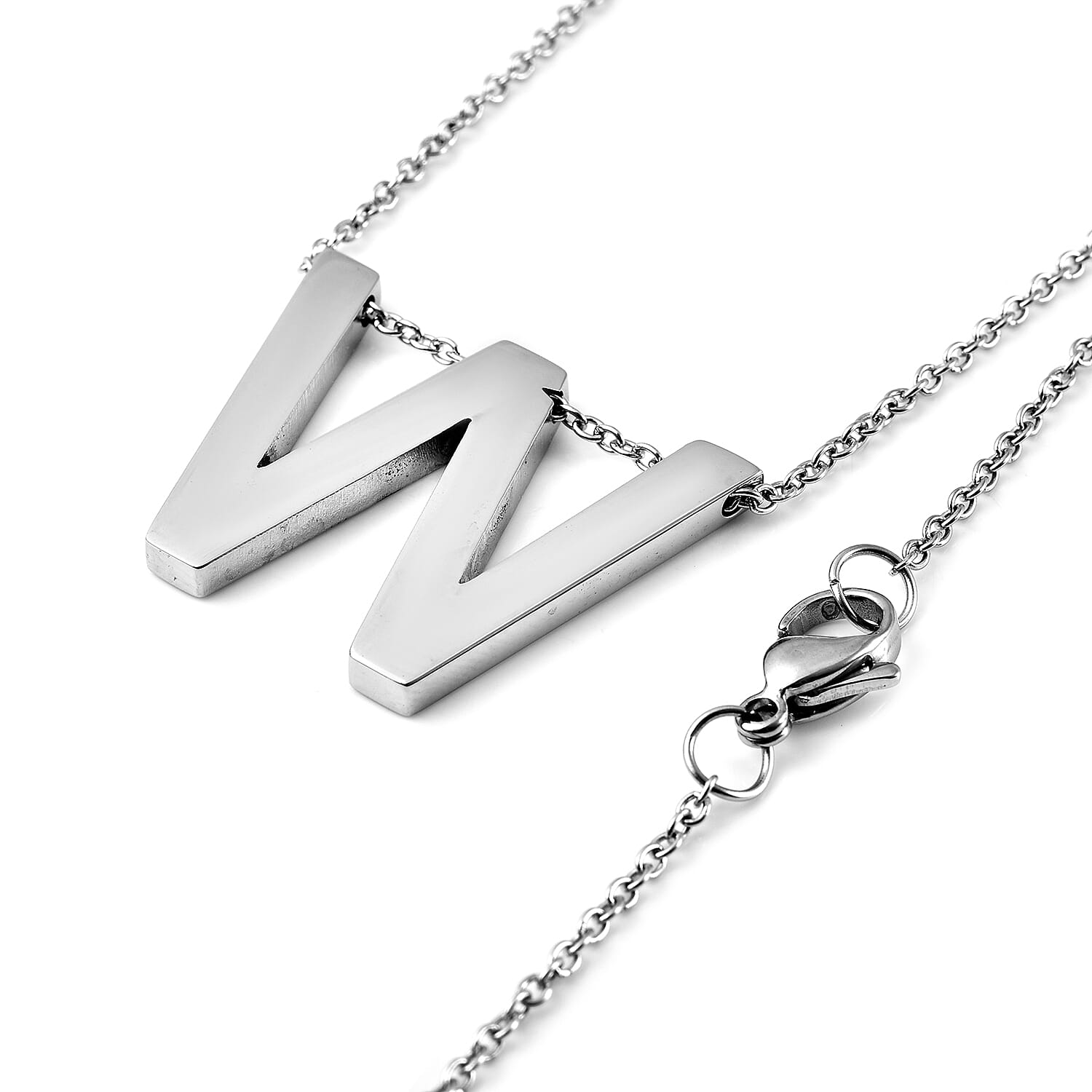 Initial W Necklace (Size - 20) in Stainless Steel