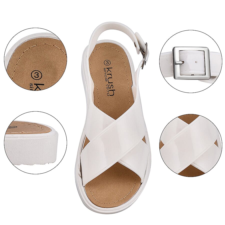Crossover Jelly Sandals (Size 3) - White