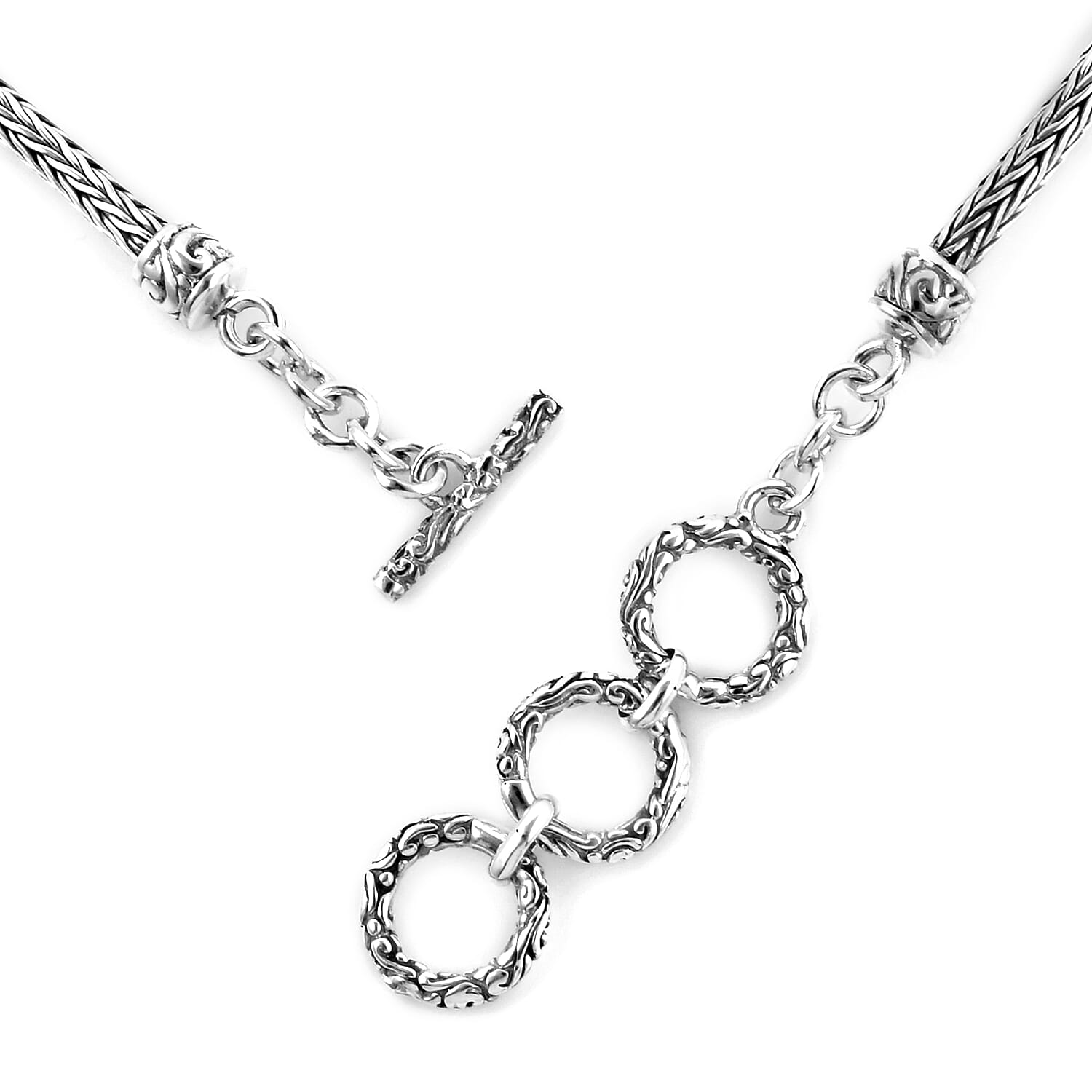 Sterling Silver Adjustable Necklace (Size 18-20), Silver Wt. 30.00 Gms