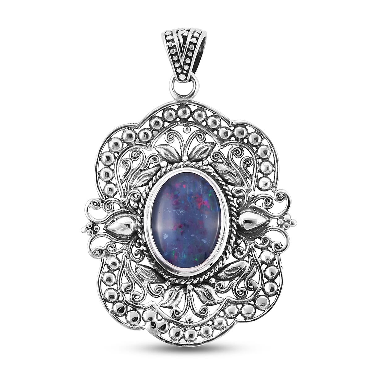 Australian Boulder Opal Pendant in Sterling Silver 9.50 Ct, Silver Wt. 6.32 Gms.