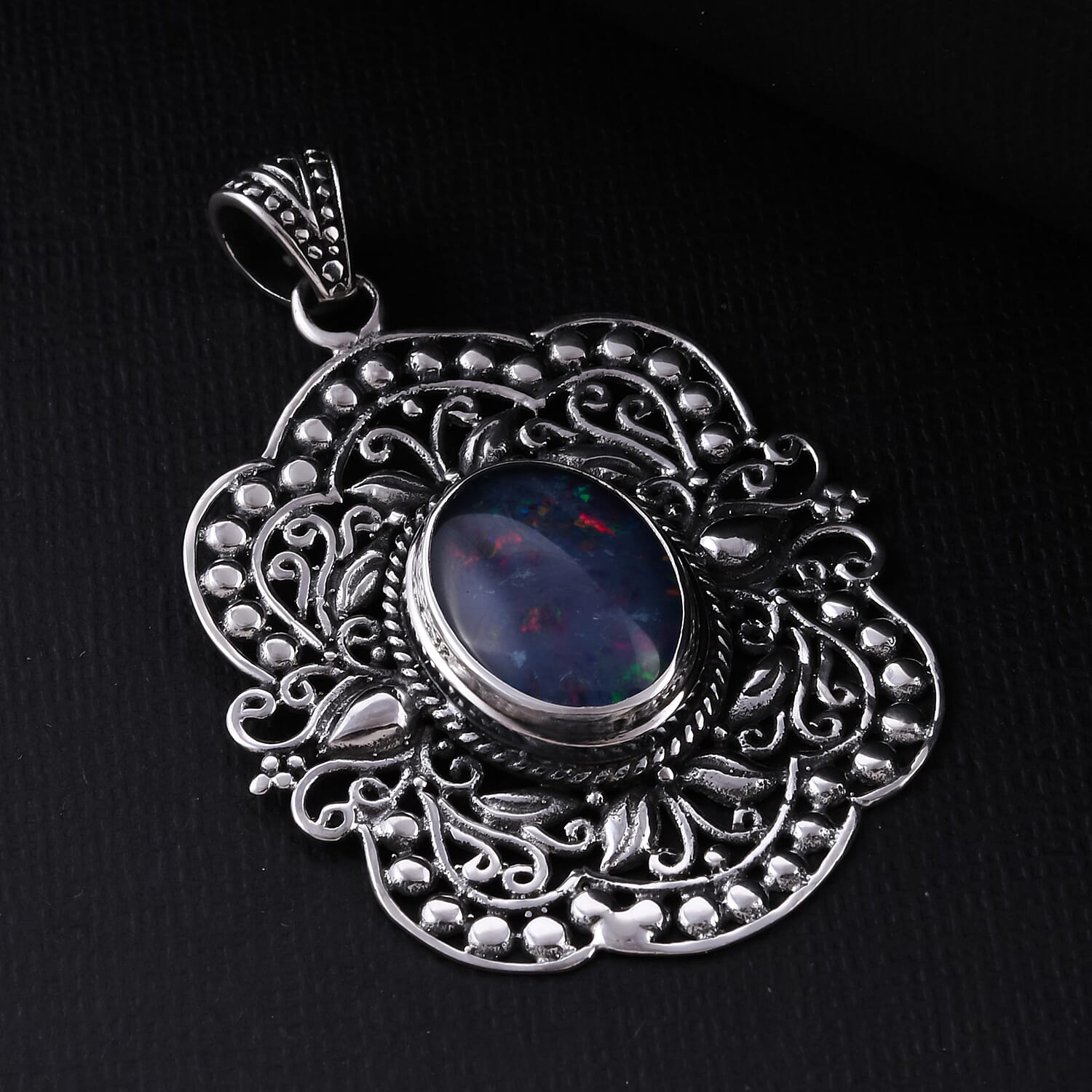 Australian Boulder Opal Pendant in Sterling Silver 9.50 Ct, Silver Wt. 6.32 Gms.