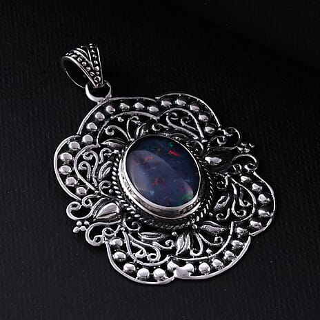 Australian Boulder Opal Pendant in Sterling Silver 9.50 Ct, Silver Wt. 6.32 Gms.