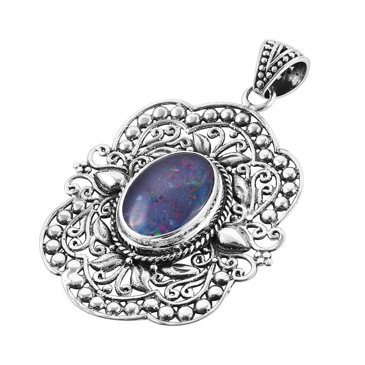 Australian Boulder Opal Pendant in Sterling Silver 9.50 Ct, Silver Wt. 6.32 Gms.
