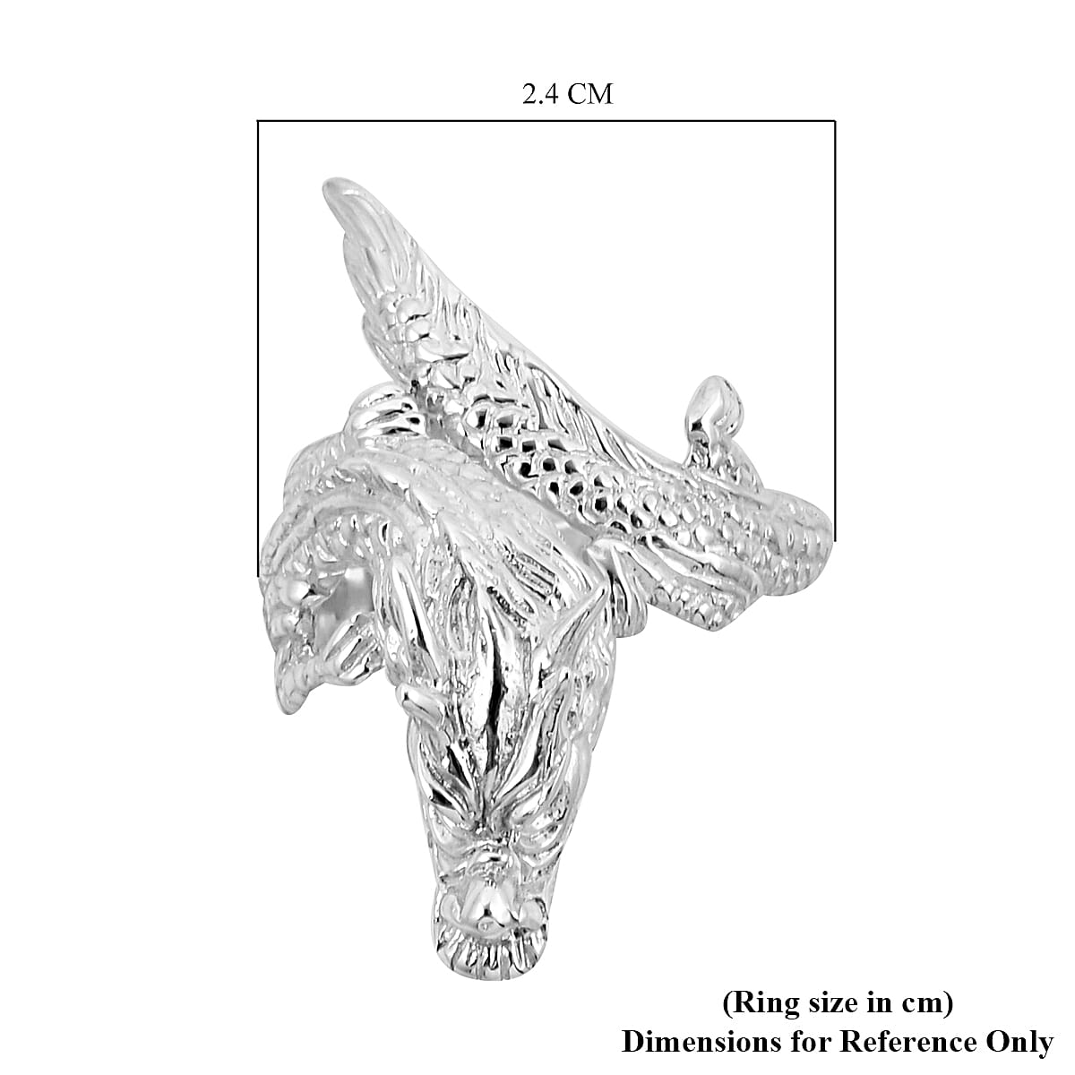 One Time Deal- Sterling Silver Dragon Ring, Silver wt 8.00 Gms