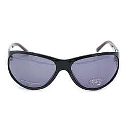 Jean Louis Unisex Oversized Black Sunglasses with Grey Lenses