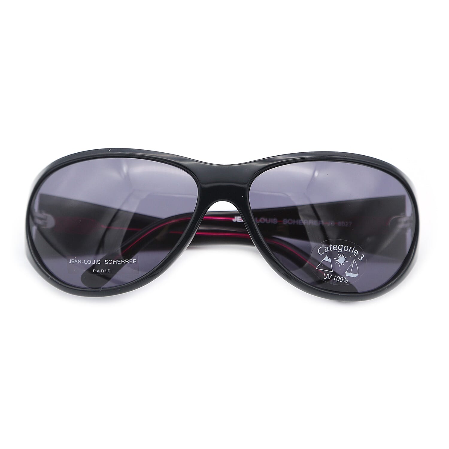 Jean Louis Unisex Oversized Black Sunglasses with Grey Lenses