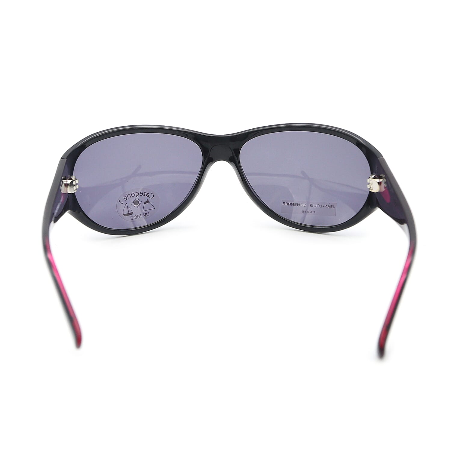 Jean Louis Unisex Oversized Black Sunglasses with Grey Lenses