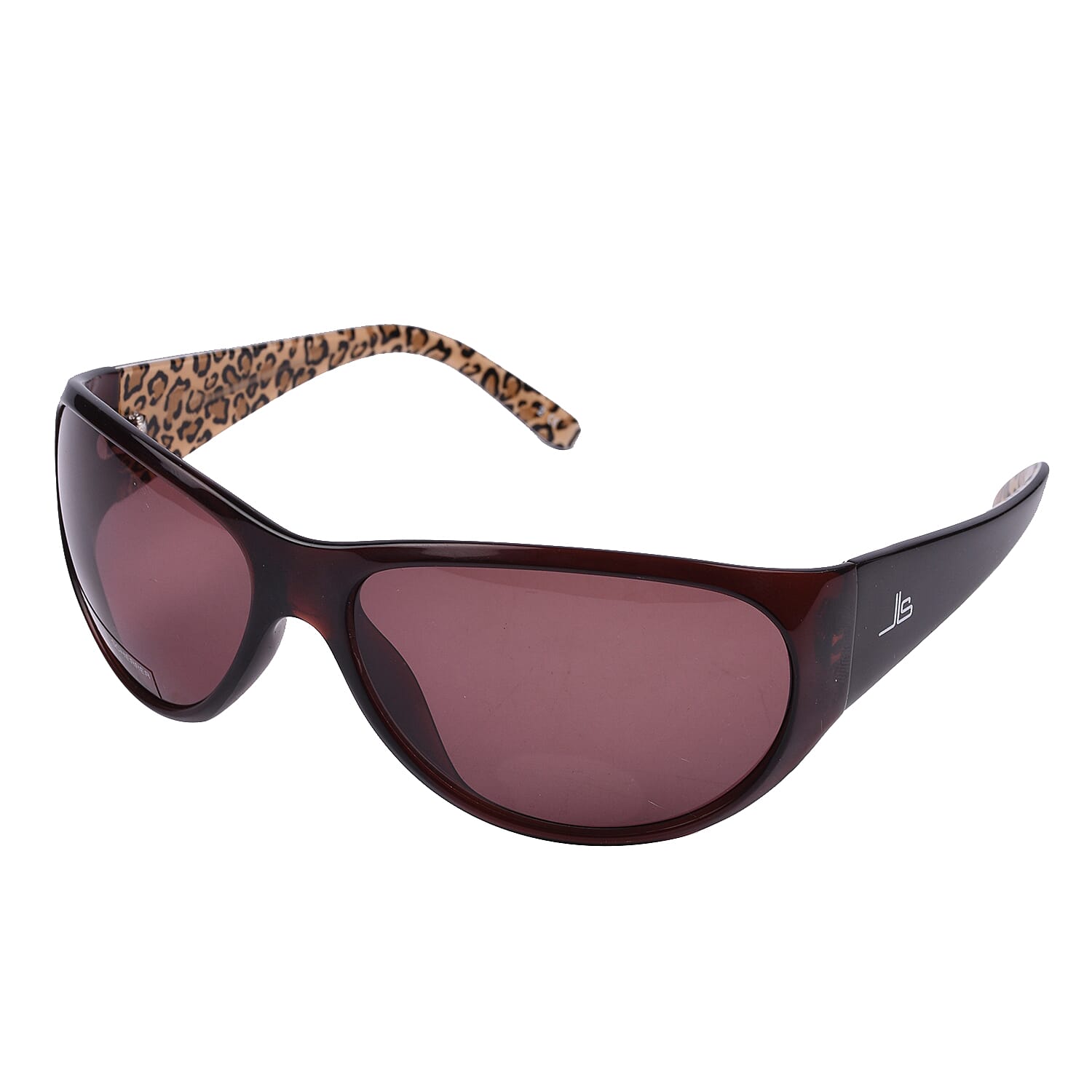 Jean Louis Ladies Oversized Brown Sunglasses with Brown Lenses and Leopard Print