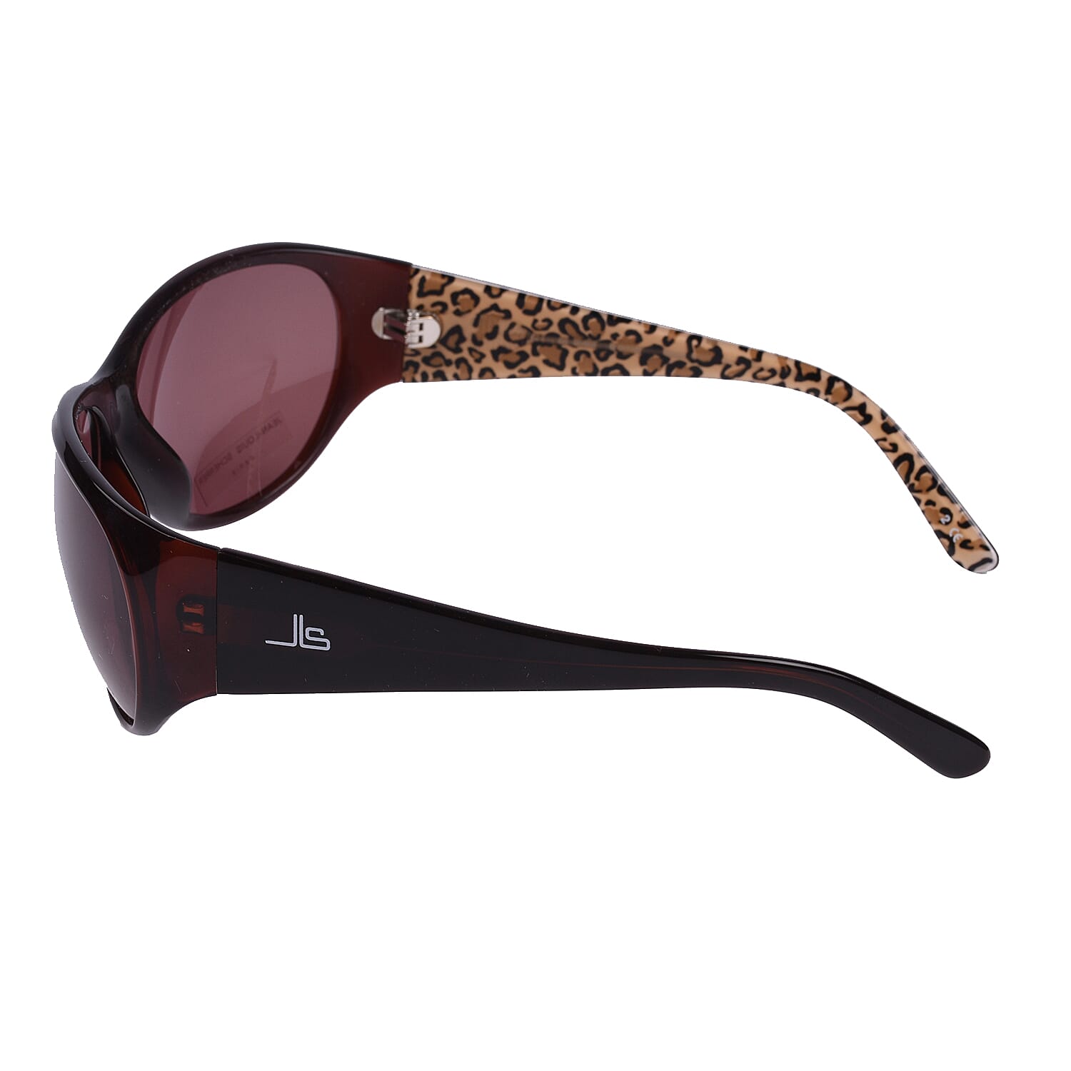 Jean Louis Ladies Oversized Brown Sunglasses with Brown Lenses and Leopard Print