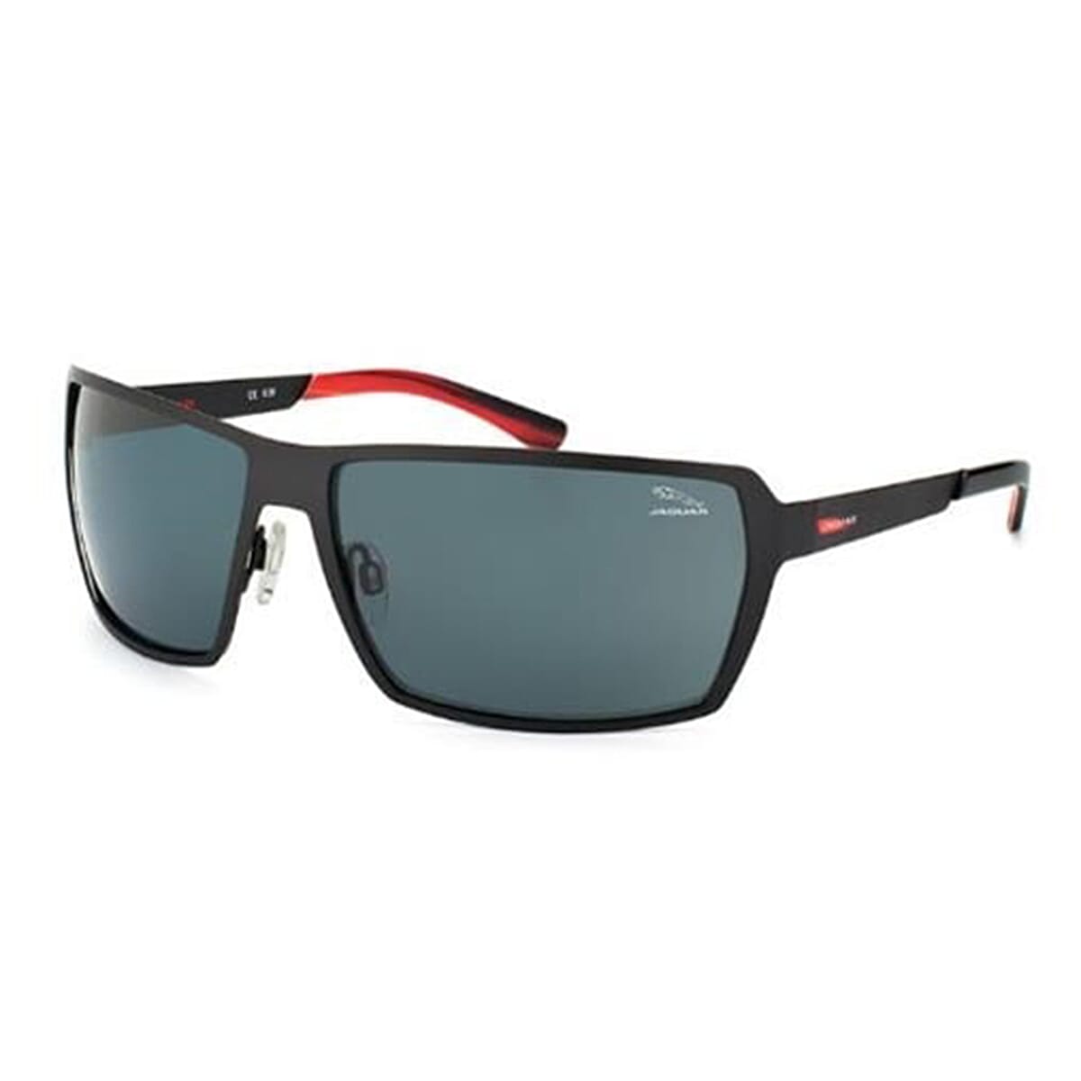 JAGUAR Mens Black Driving Sunglasses with Grey Polarised Lenses