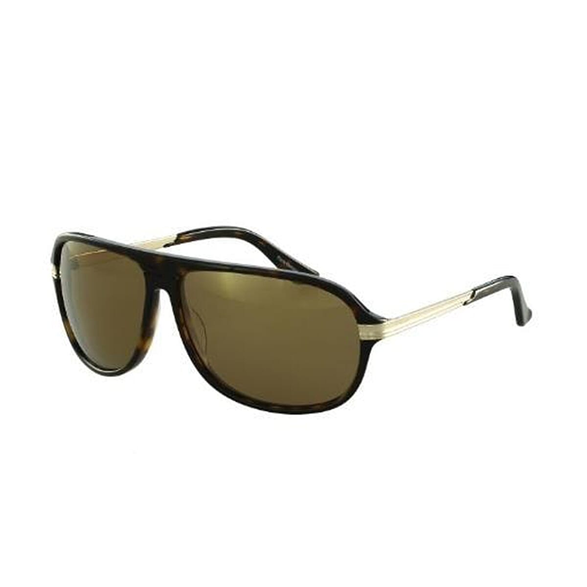DAVIDOFF Mens Tortoise Shield with Gold Metal Sides and Gold Lenses