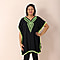 JOVIE Embroidered Kaftan With Tassel Detailing - Black and Green
