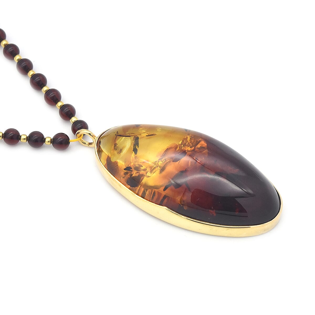 Natural Baltic Amber Necklace (Size 22) in Yellow Gold Overlay Sterling Silver