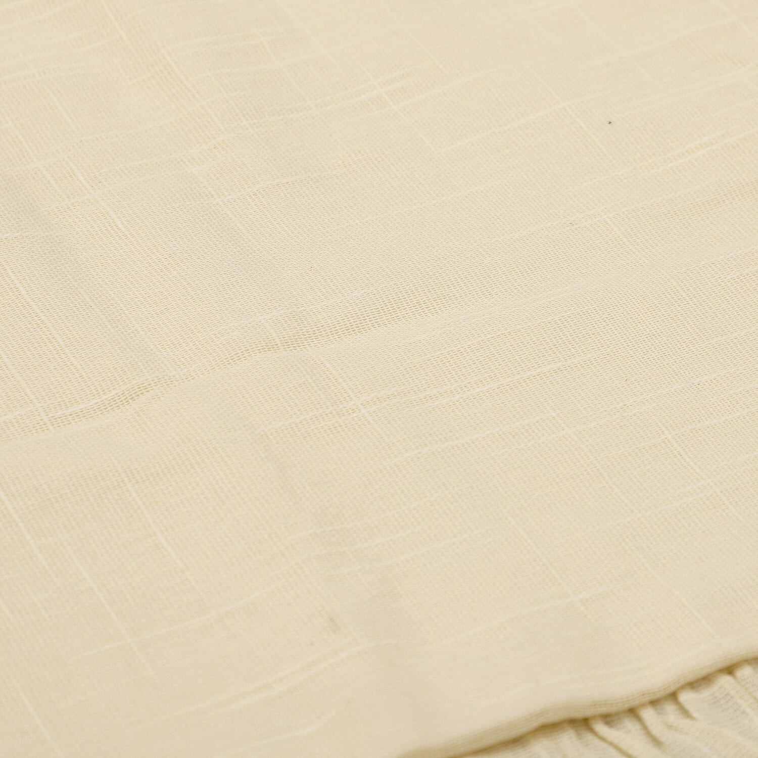 Set of 2 Cotton Linen Solid Cushion Cover with Ruffled Flange (Size - 45x4 Cm) - Butter Cream