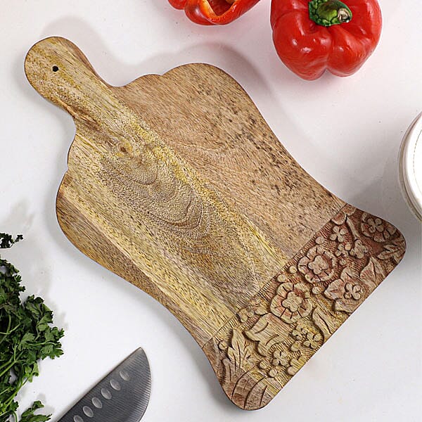 NAKKASHI Handcrafted Wooden Chopping Board (Size 35.5X19.5 Cm)