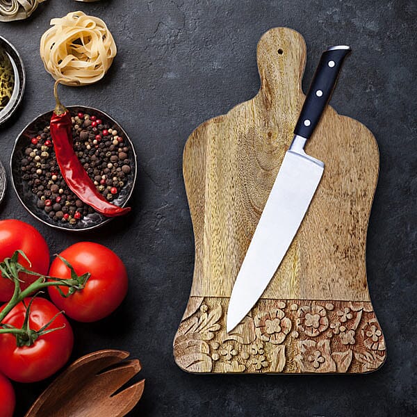 NAKKASHI Handcrafted Wooden Chopping Board (Size 35.5X19.5 Cm)