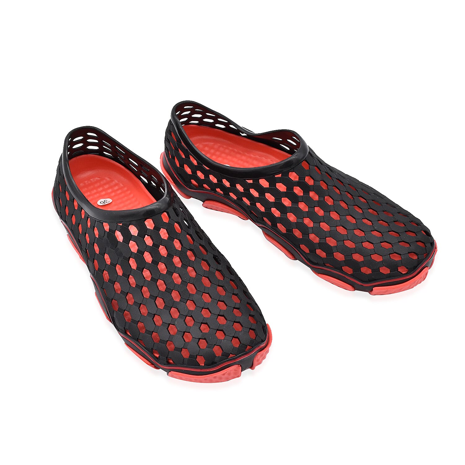 Dotted Outdoor Trainers (Size 4) - Black and Red