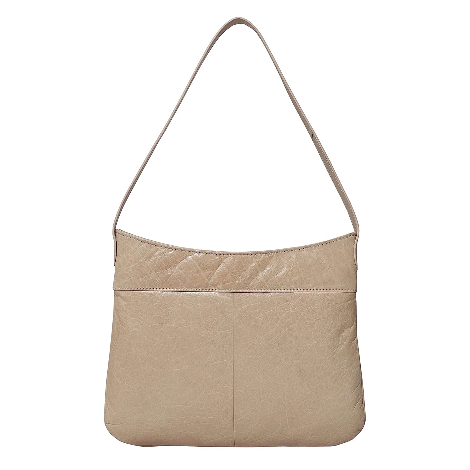 ASSOTS LONDON Evie Genuine Pebble Grain Leather Shoulder Bag - Nude