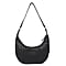 ASSOTS LONDON Genuine Leather Hobo Shoulder Bag - Black