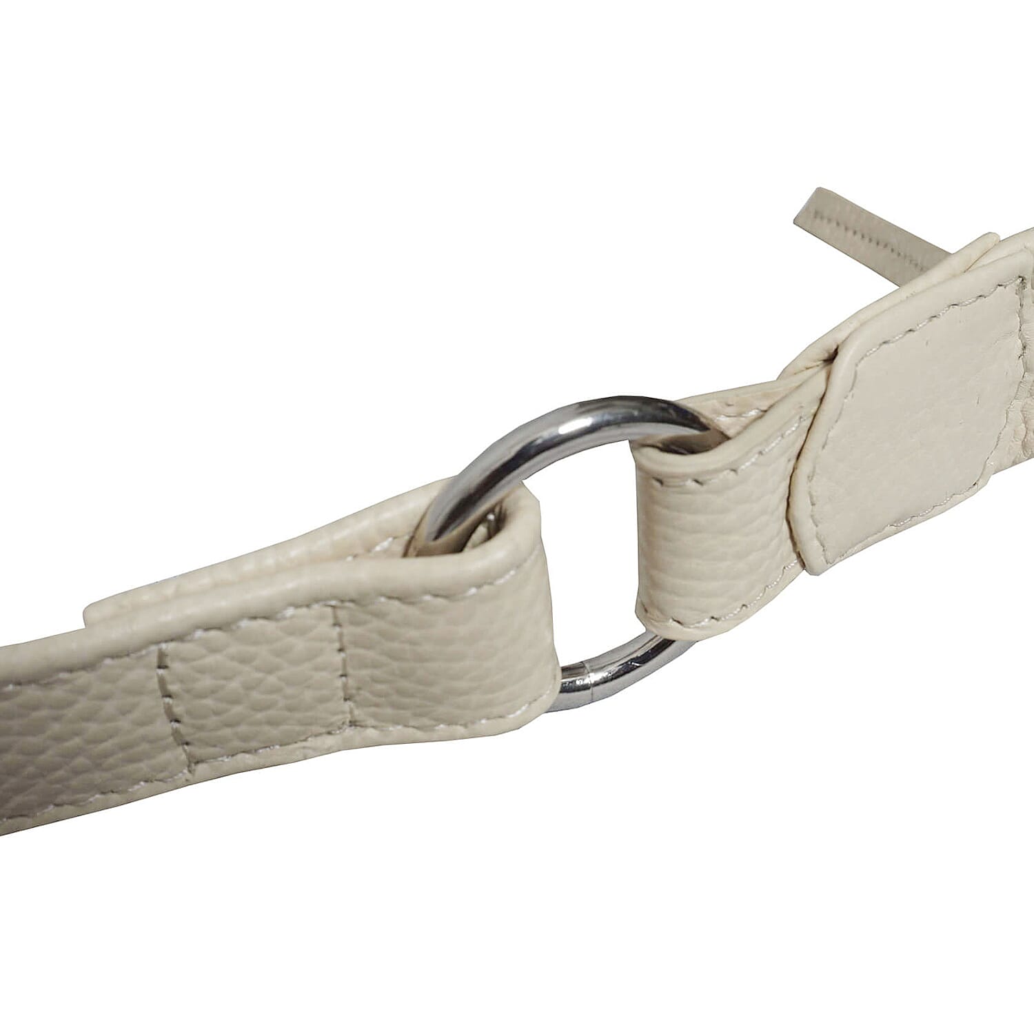 Luna Genuine Pebble Grain Leather Hobo Shoulder Bag - Off White