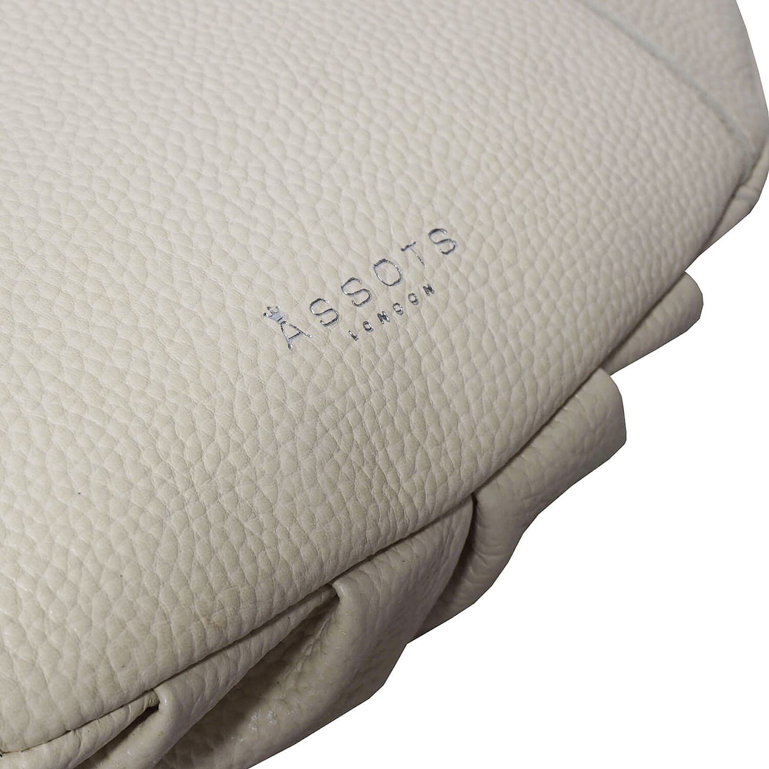 Luna Genuine Pebble Grain Leather Hobo Shoulder Bag - Off White