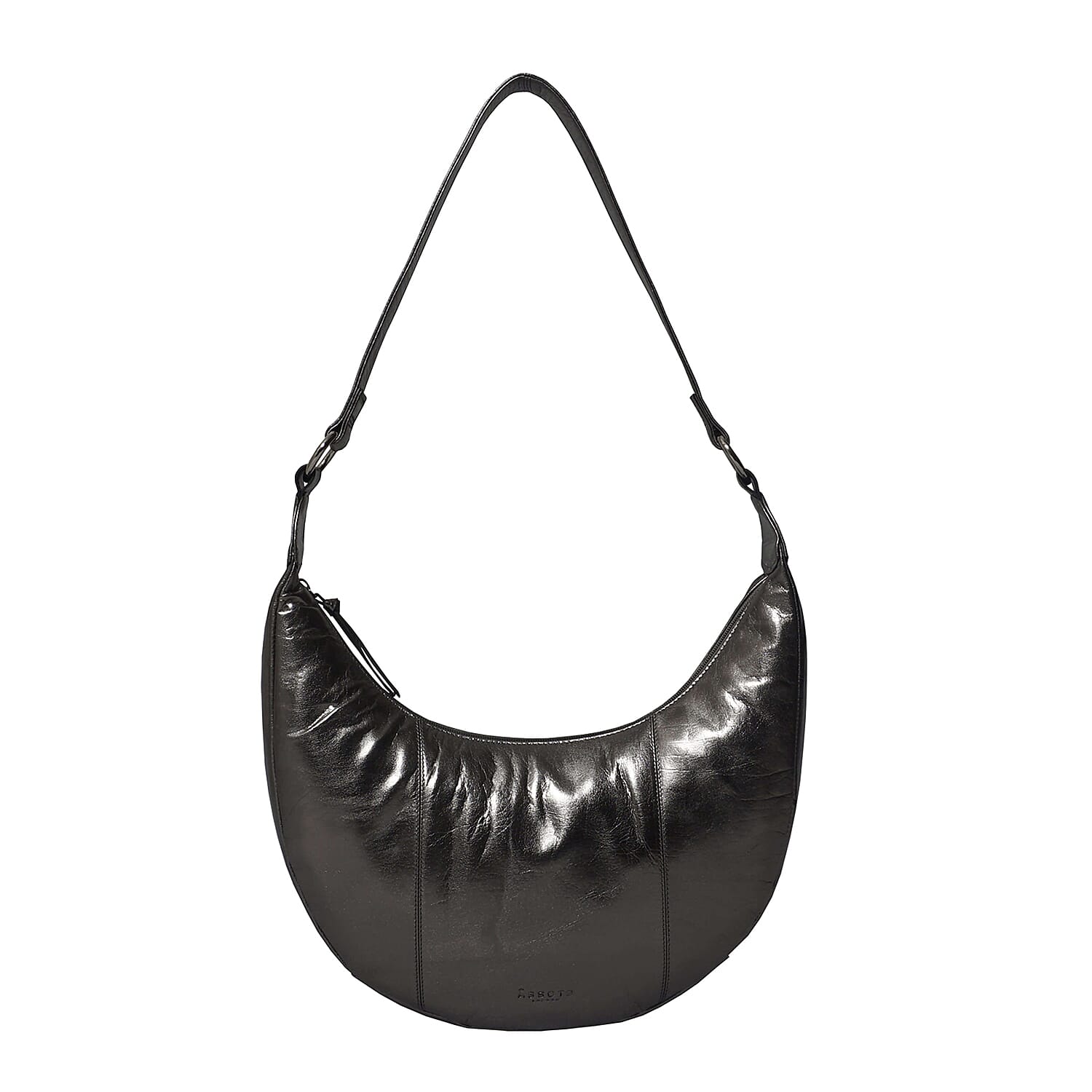 ASSOTS LONDON Layla Genuine Leather Fully Lined Hobo Shoulder Bag - Pewter