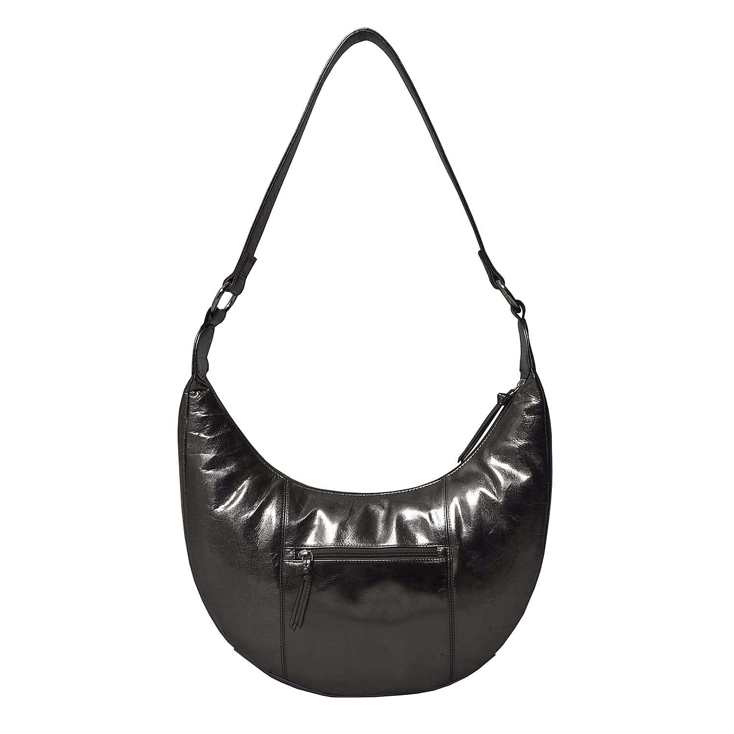 ASSOTS LONDON Layla Genuine Leather Fully Lined Hobo Shoulder Bag - Pewter