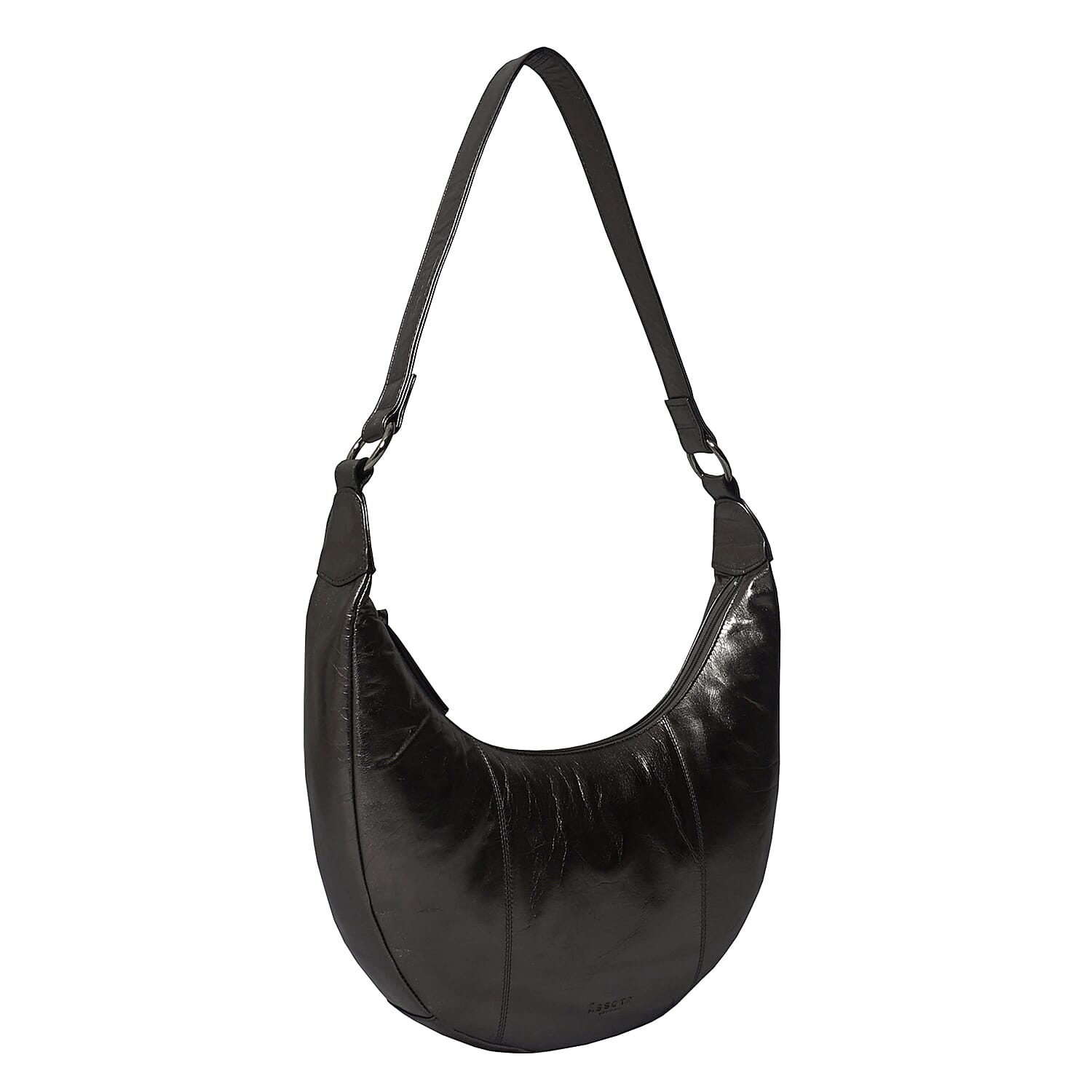 ASSOTS LONDON Layla Genuine Leather Fully Lined Hobo Shoulder Bag - Pewter