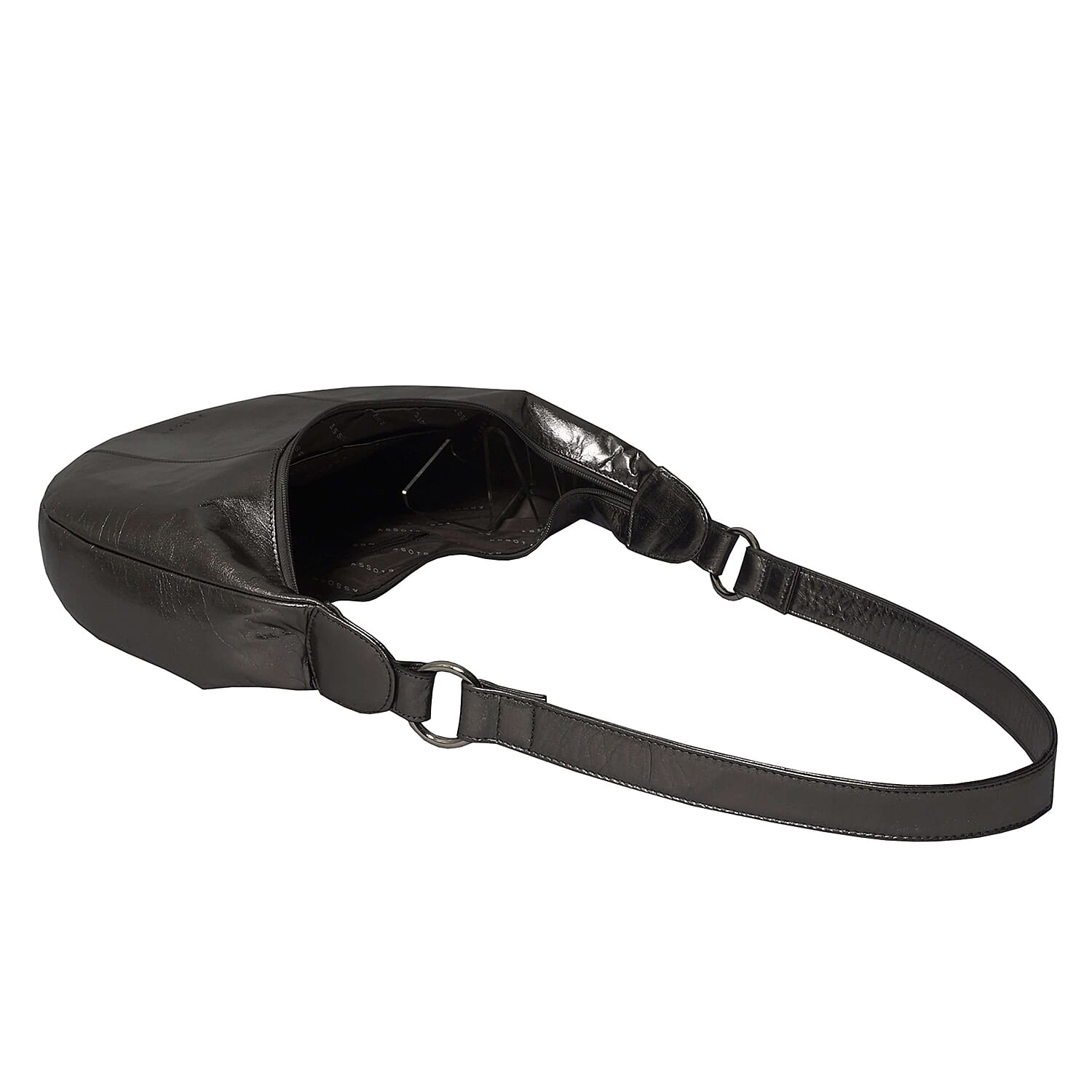 ASSOTS LONDON Layla Genuine Leather Fully Lined Hobo Shoulder Bag - Pewter