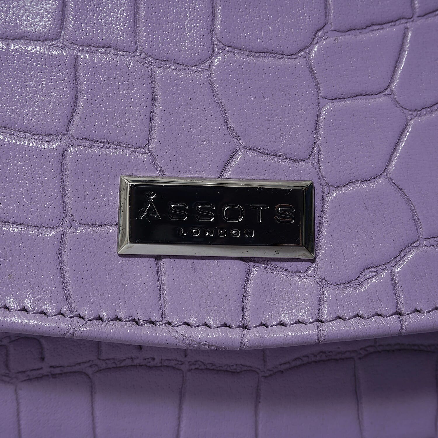 ASSOTS LONDON Matilda Genuine Leather Fully Lined Organiser Crossbody Bag - Lilac