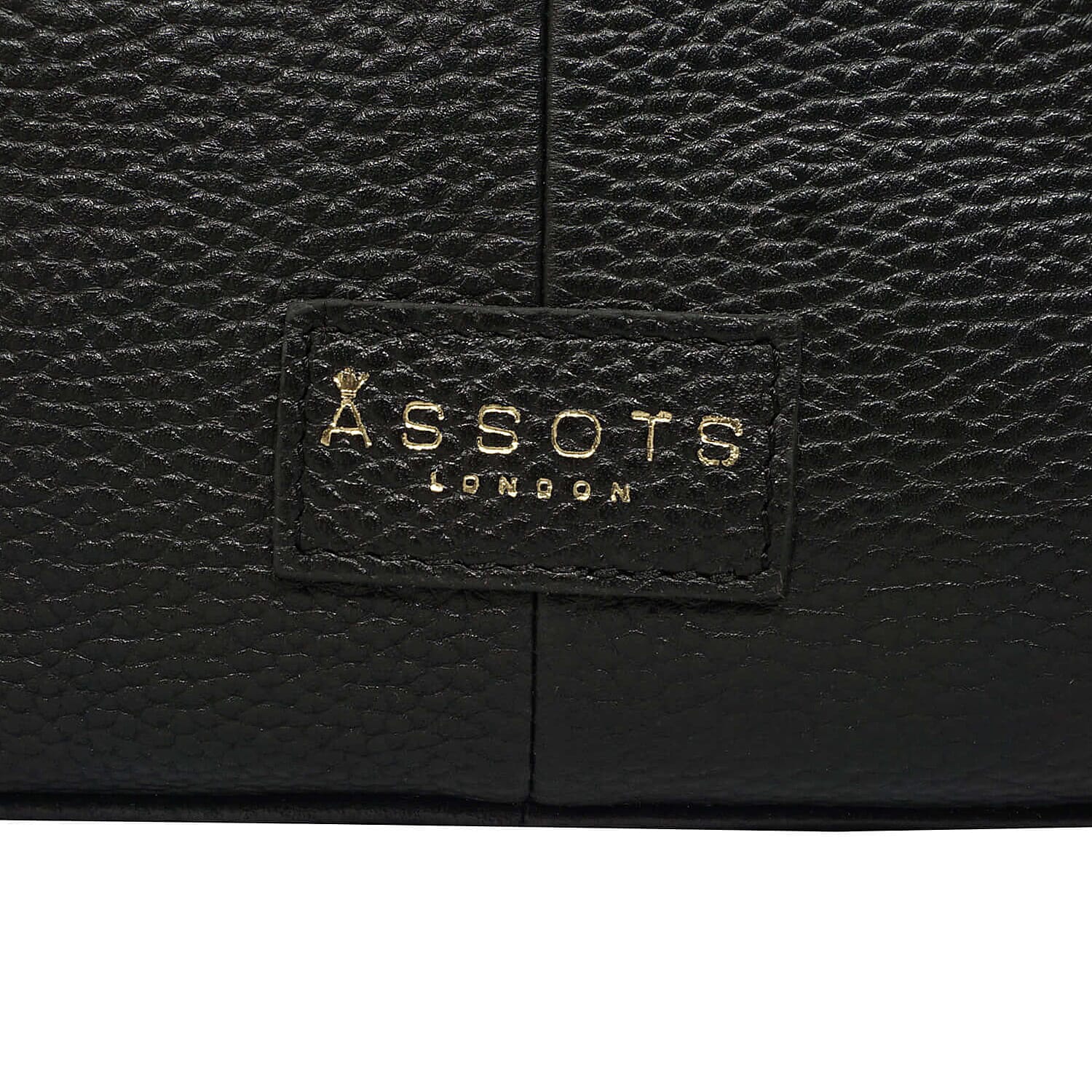 ASSOTS LONDON Pamela Genuine Pebble Grain Leather Hobo Shoulder Bag - Black