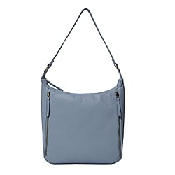 ASSOTS LONDON Pamela Genuine Pebble Grain Leather Hobo Shoulder Bag - Blue