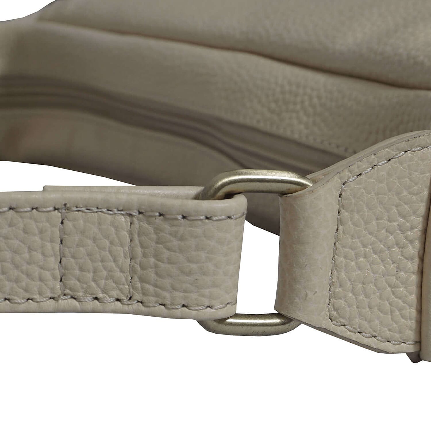 ASSOTS LONDON Pamela Genuine Pebble Grain Leather Hobo Shoulder Bag - Off White