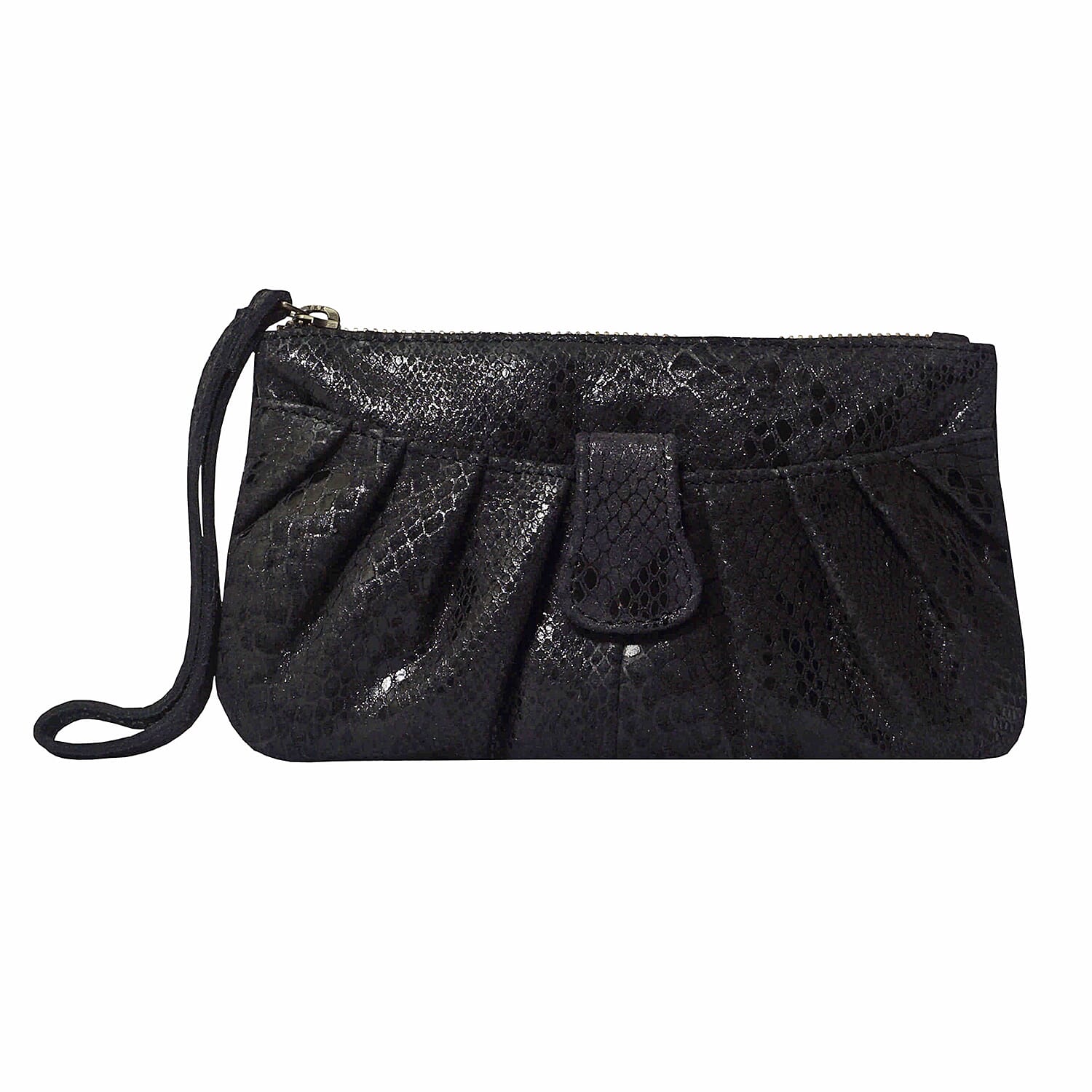 ASSOTS LONDON Darcy Genuine Pebble Grain Leather Hobo Shoulder Bag - Black