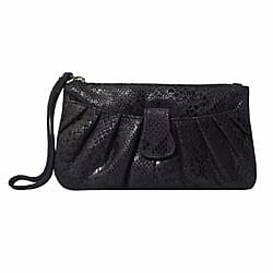 ASSOTS LONDON Darcy Genuine Pebble Grain Leather Hobo Shoulder Bag - Black