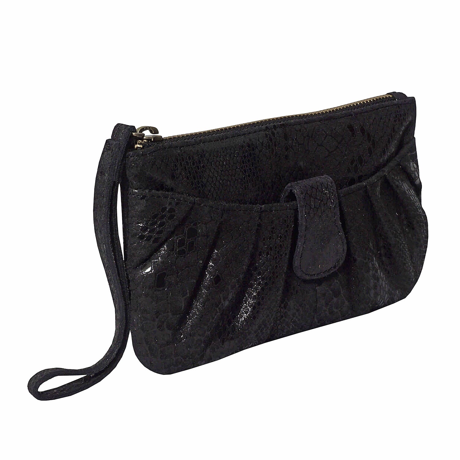 ASSOTS LONDON Darcy Genuine Pebble Grain Leather Hobo Shoulder Bag - Black