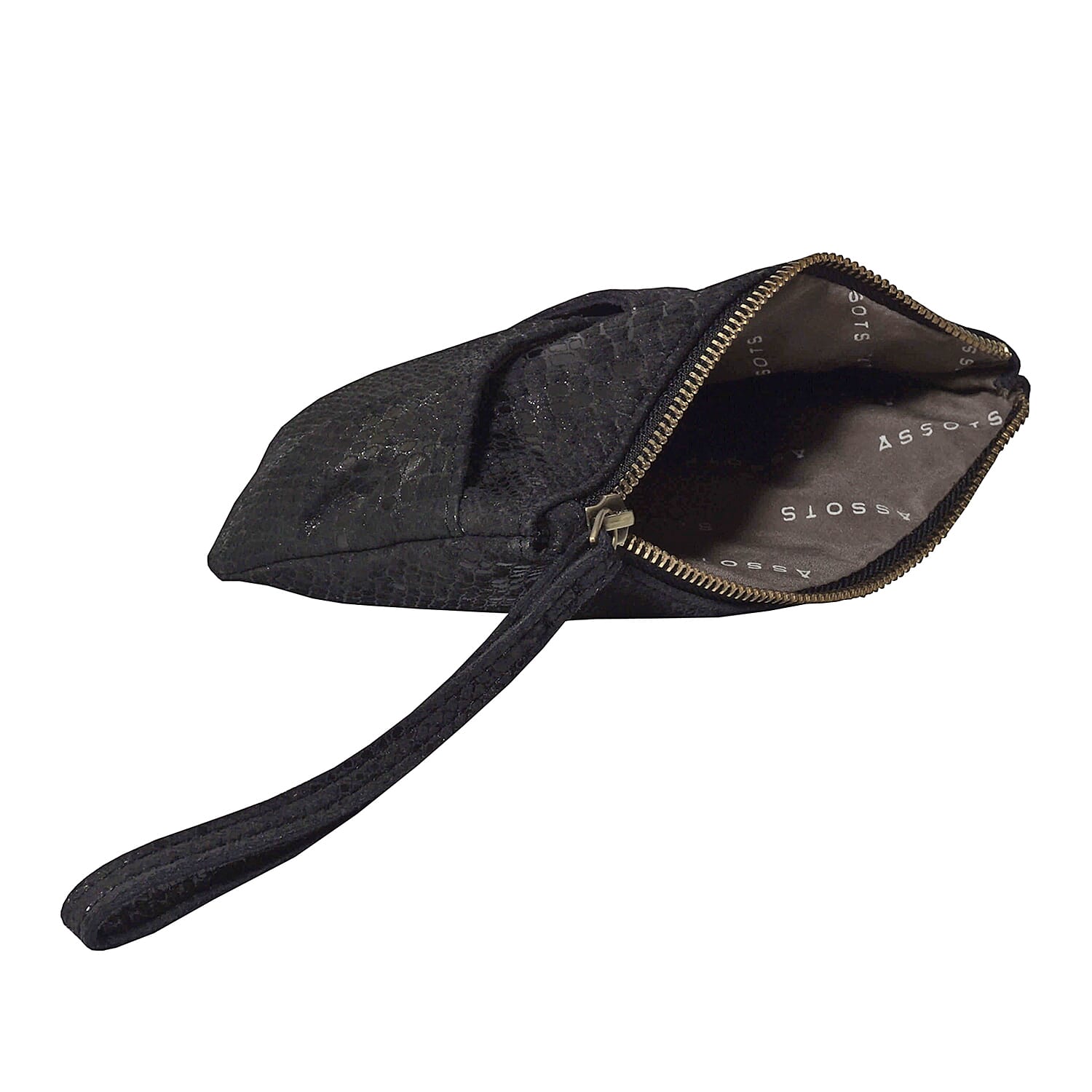 ASSOTS LONDON Darcy Genuine Pebble Grain Leather Hobo Shoulder Bag - Black