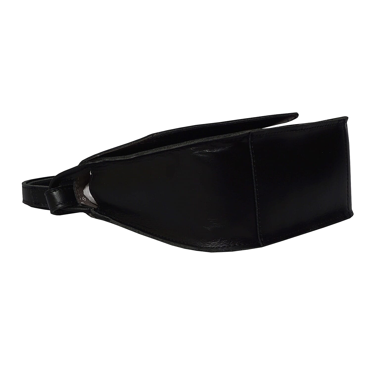 ASSOTS LONDON Nicola Genuine Smooth Leather Fully Lined Saddle Bag (Size 20x19x8 Cm) - Black