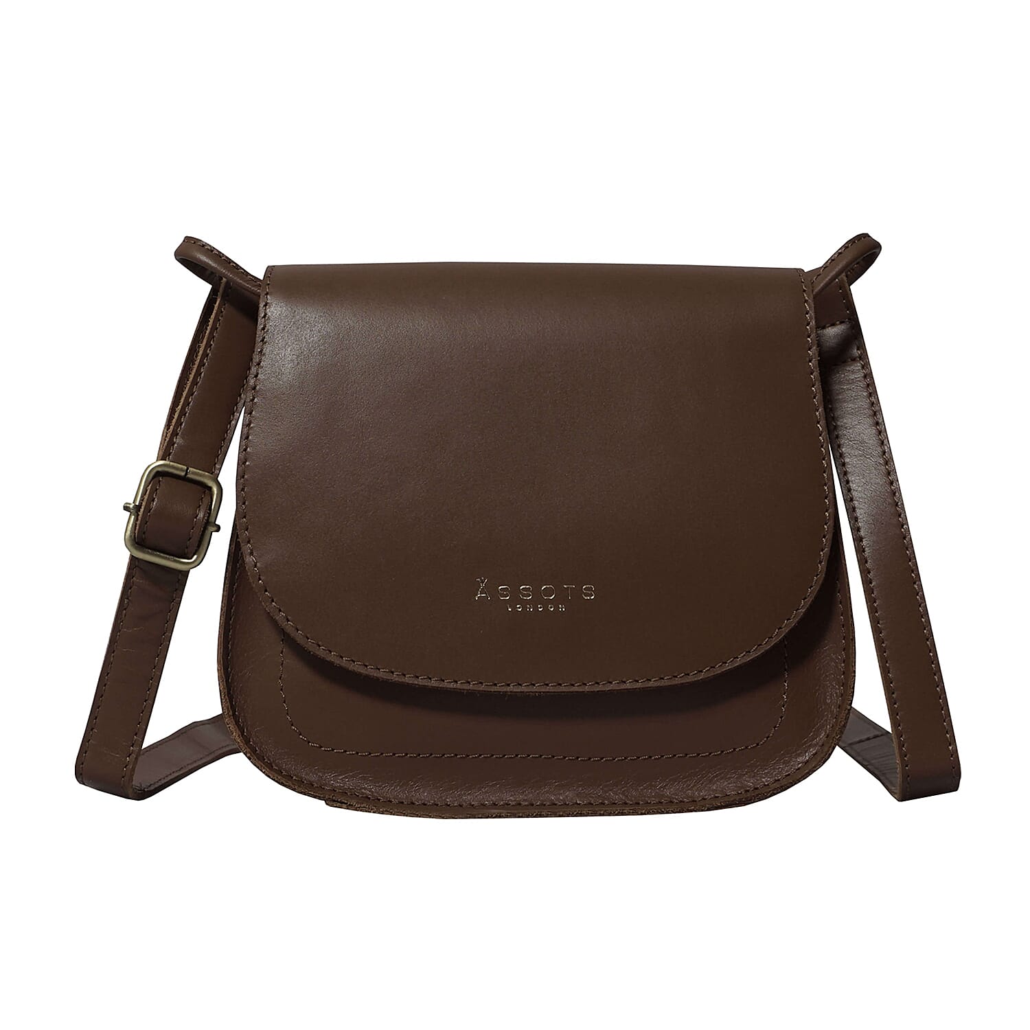 ASSOTS LONDON Nicola Genuine Leather Fully Lined Saddle Bag (Size 20x19x8 Cm) - Tan