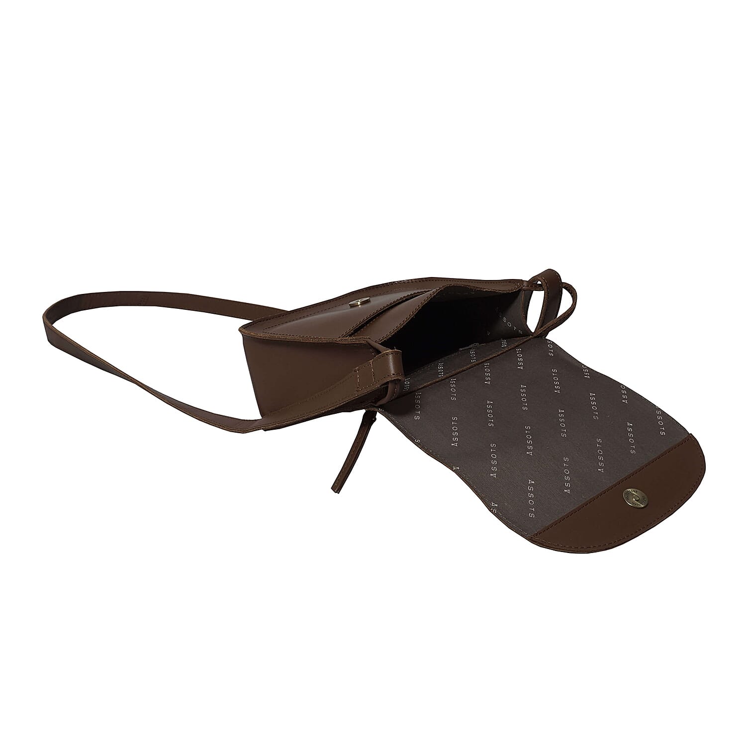 ASSOTS LONDON Nicola Genuine Leather Fully Lined Saddle Bag (Size 20x19x8 Cm) - Tan