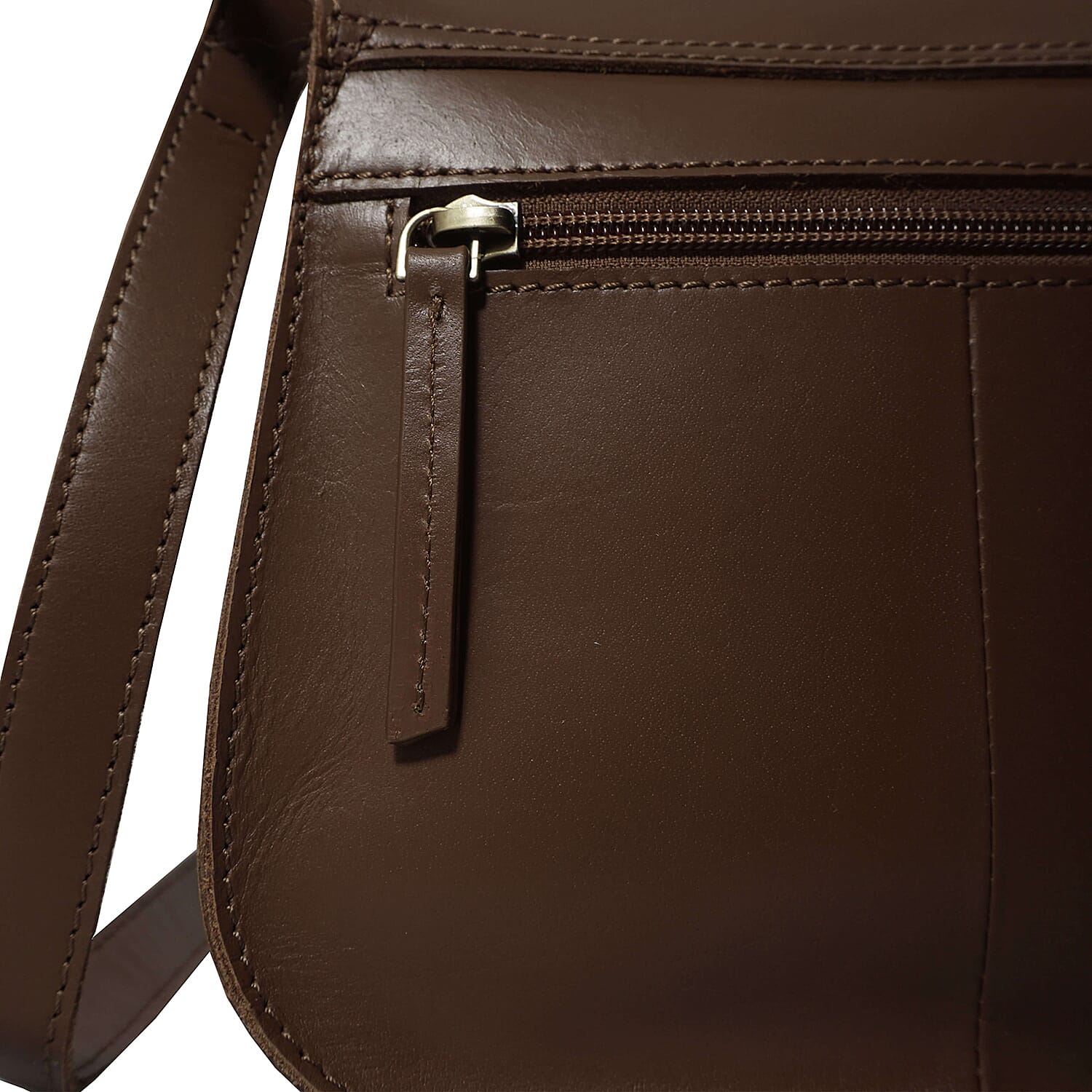 ASSOTS LONDON Nicola Genuine Leather Fully Lined Saddle Bag (Size 20x19x8 Cm) - Tan