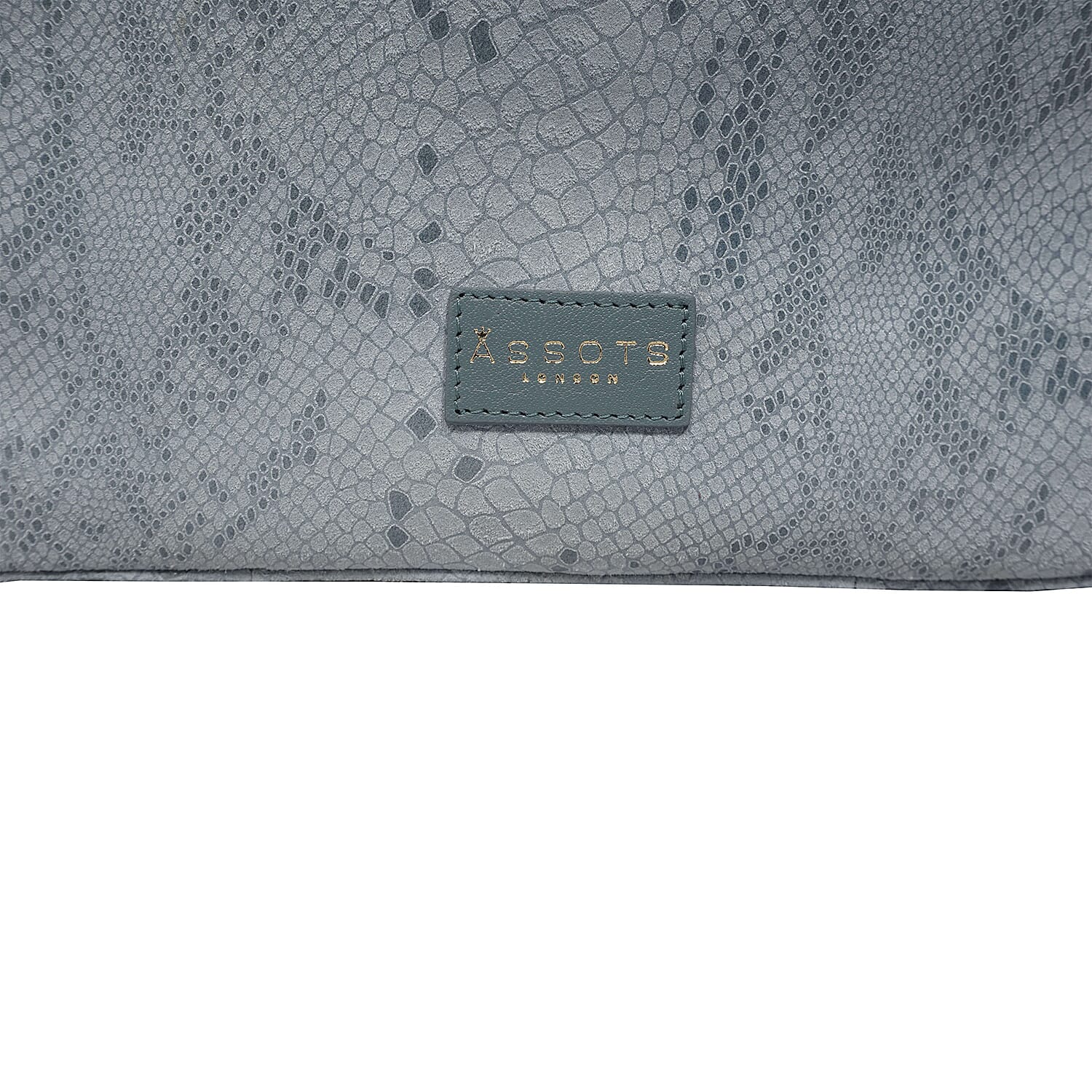 Assots London ESME Genuine Suede Leather Python Print Hobo Bag (Size 34x33x11 Cm) - Baby Blue